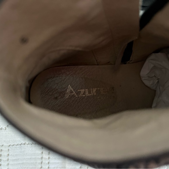 VINTAGE FRENCH LEOPARD BOW WEDGE BOOTS - Picture 3 of 6